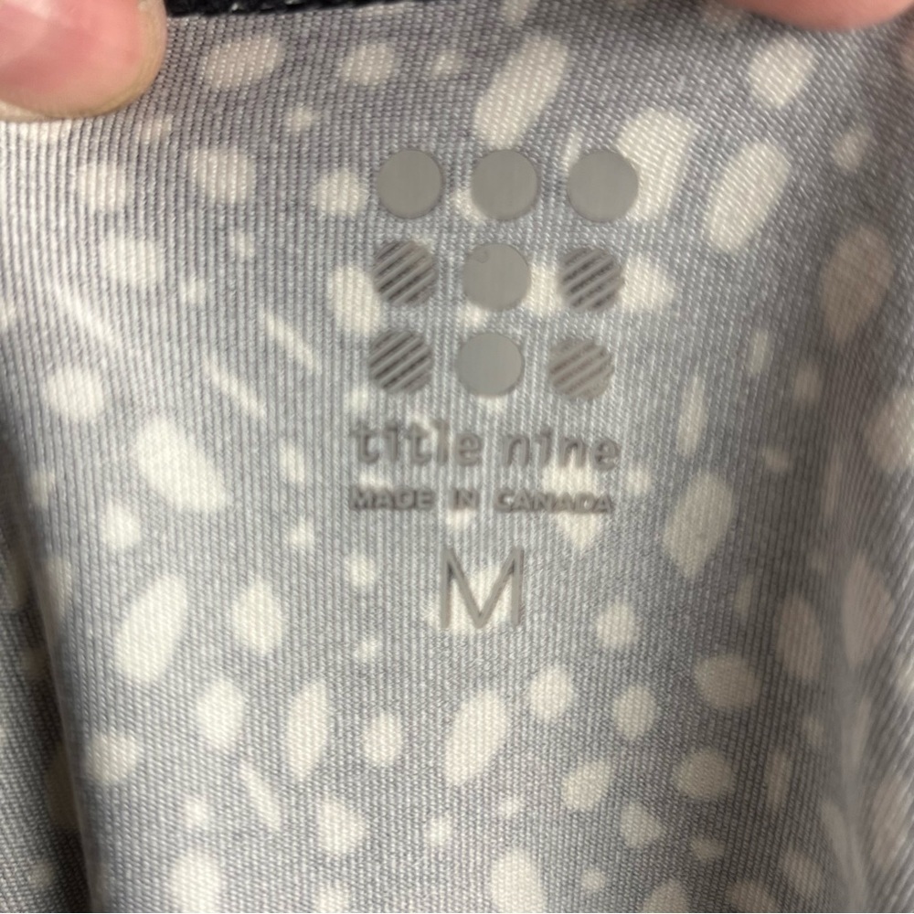 Title Nine NWT Cafe Sleeve Spiral Seam Dress Dot Black White Athleisure Dress M - Picture 11 of 14